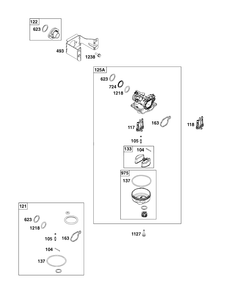 Carburetor Group Diagram and Parts List for 9P602-0120-H1  Briggs and Stratton Engine